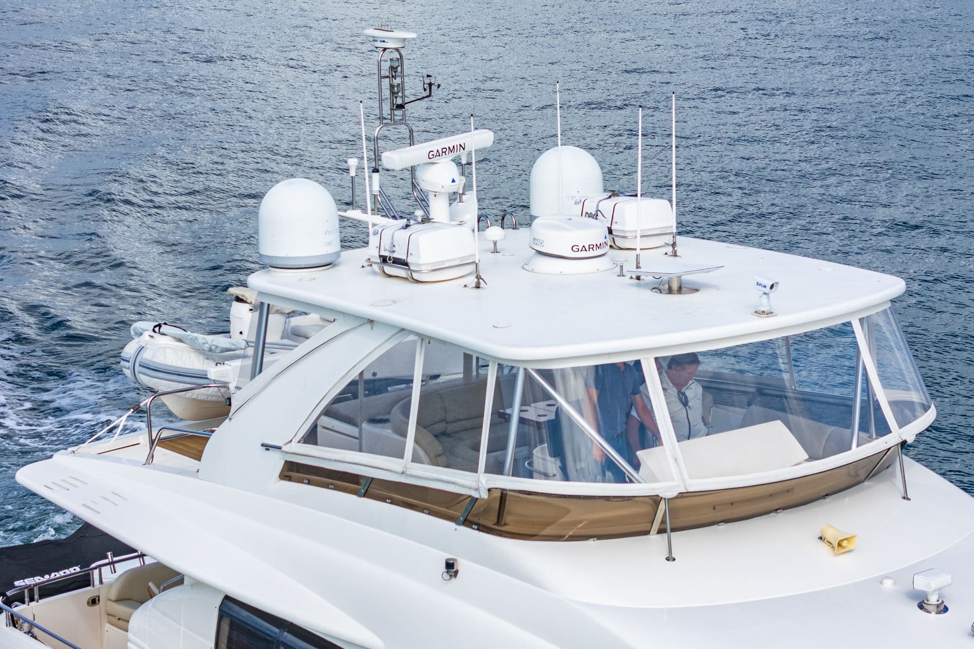 Luxury yacht Princess 75 Fly from 2007 on the sea.