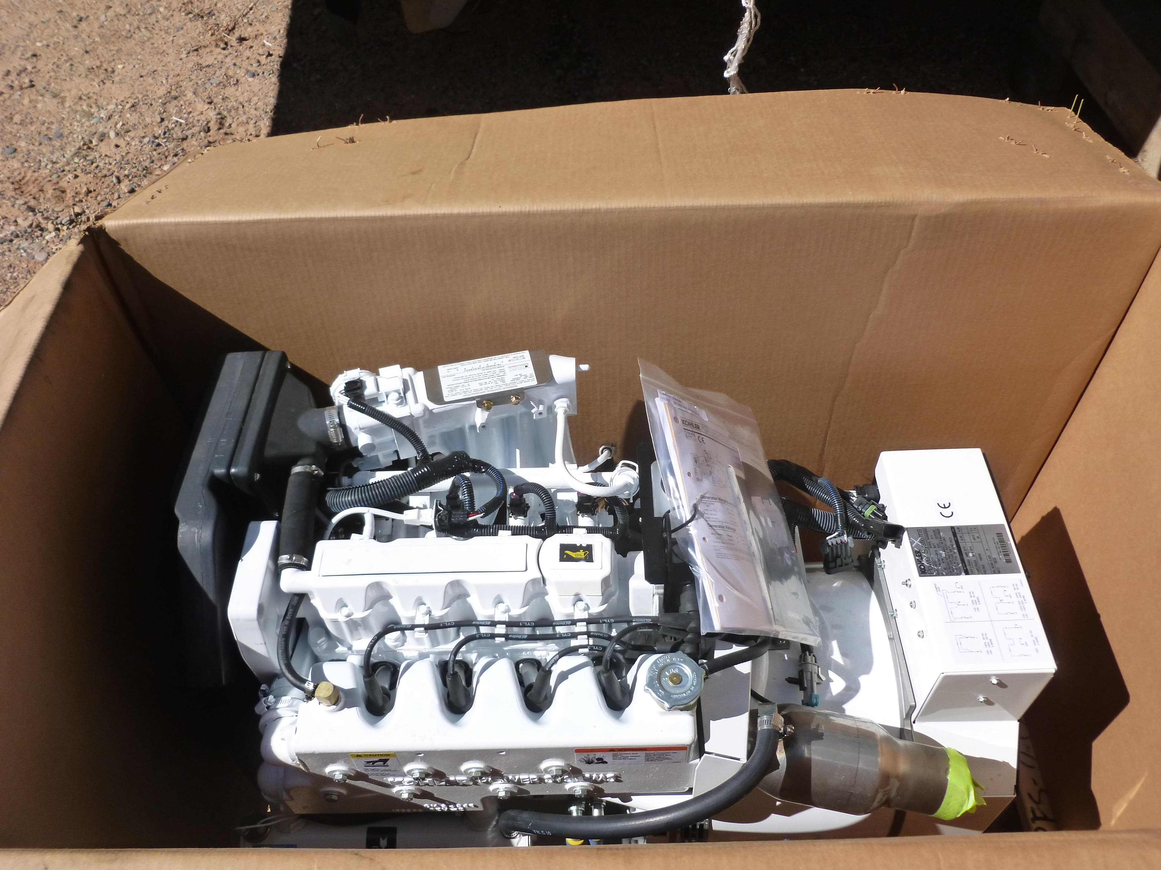 Boxed engine for 2001 Stardust Cruisers Desert Oasis Share 20, ready for installation.
