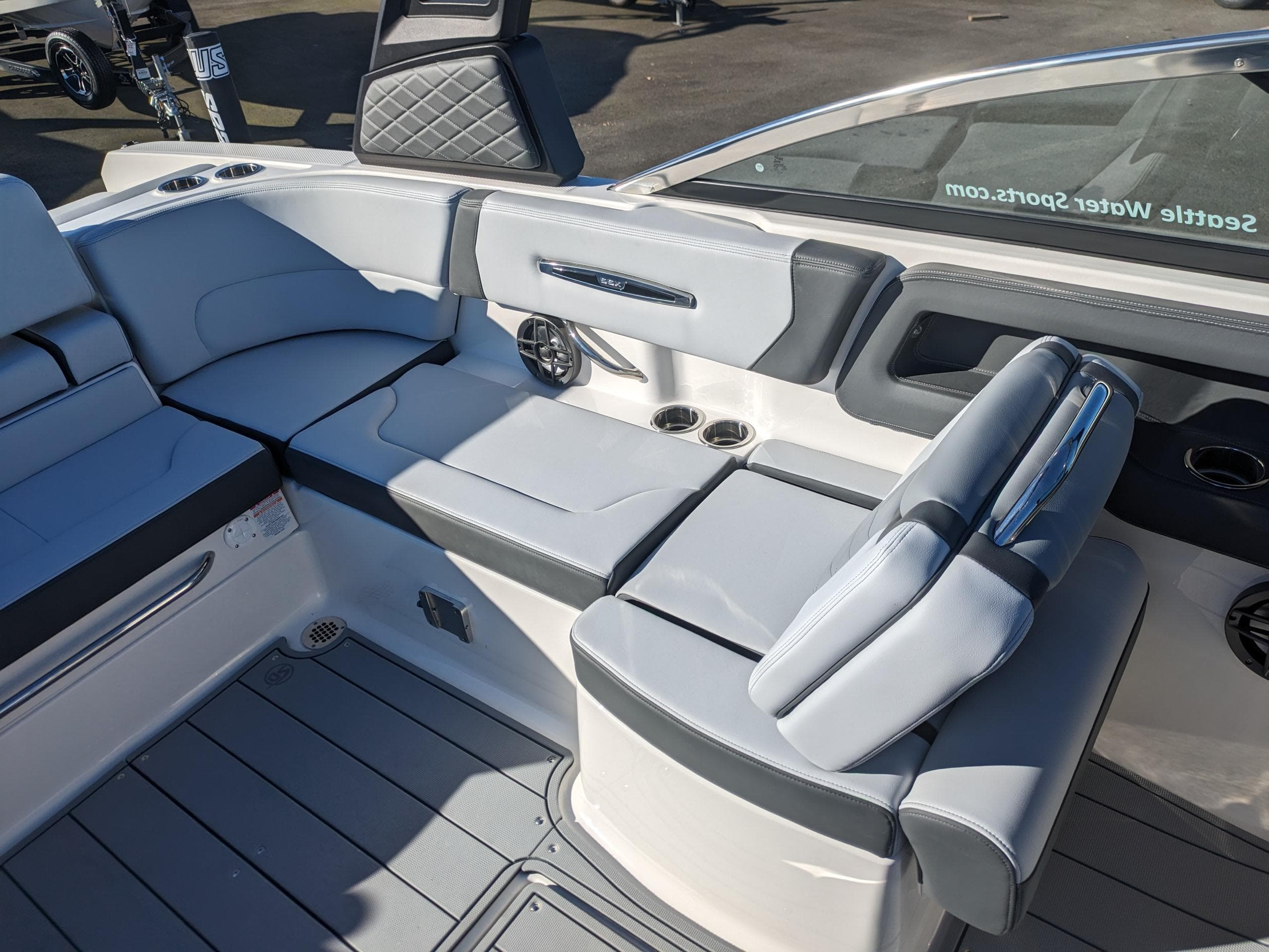 2025 Chaparral 247 SSX boat interior with luxurious seating and modern design.