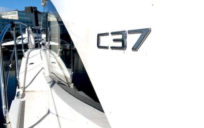 2016 Carver C37 yacht with sleek design and modern features.