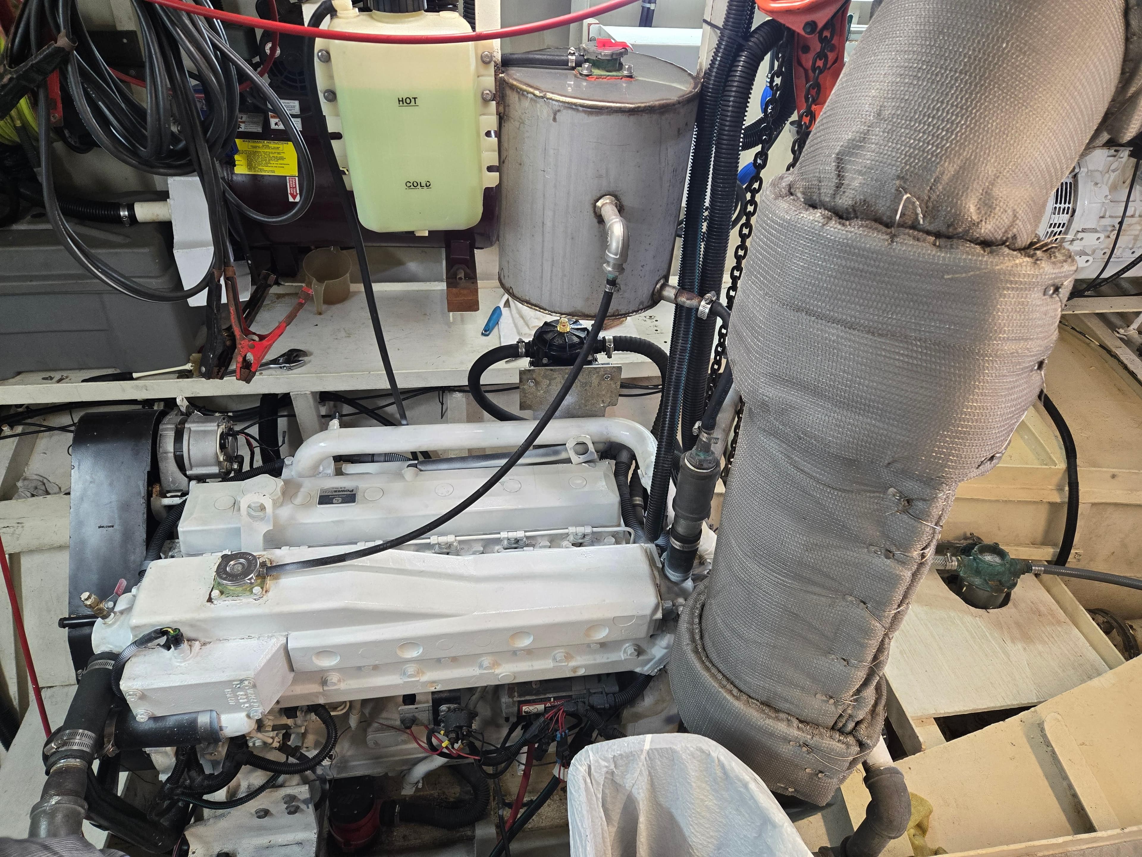 Engine room of a 2000 Expedition custom model, showcasing machinery and components.