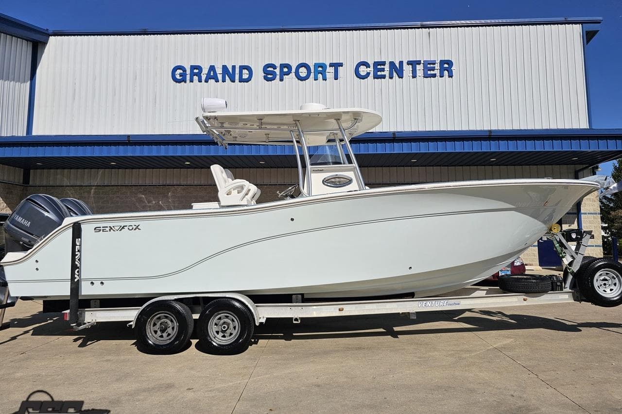 2013 Sea Fox 286 Commander boat on trailer at Grand Sport Center.