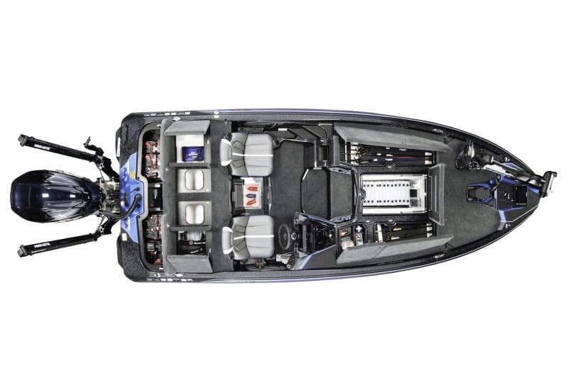 Manufacturer Provided Image: Top view of 2026 Skeeter ZXE21 fishing boat with dual seats and storage compartments.