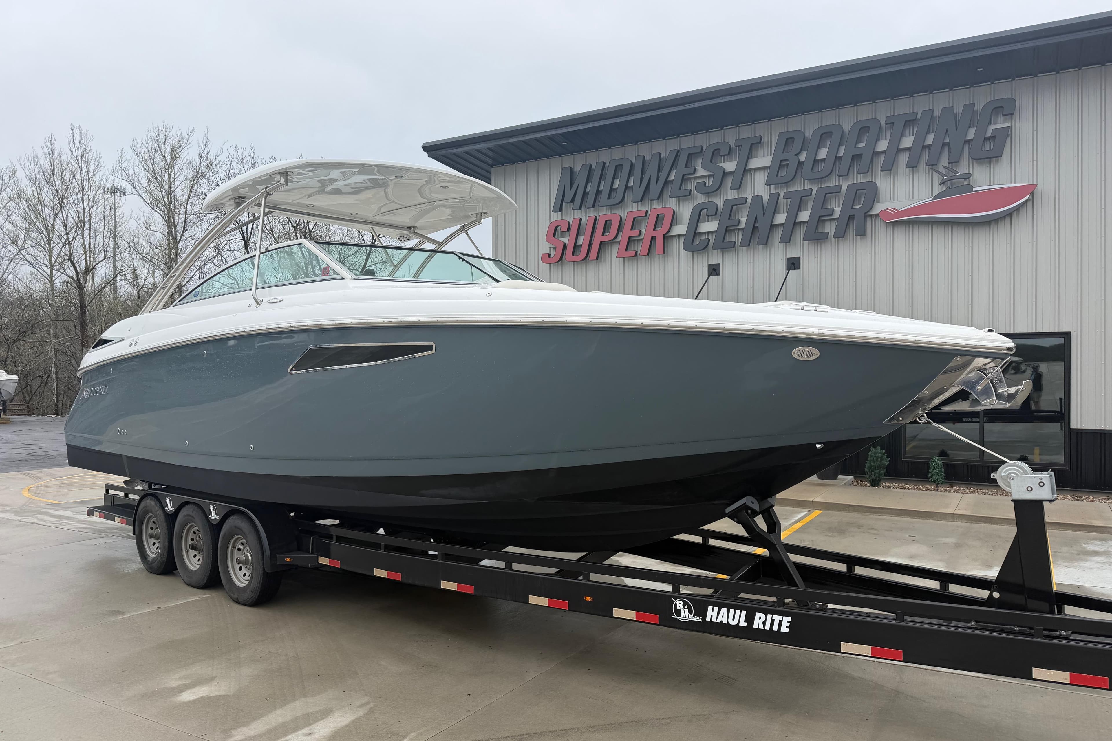 2019 Cobalt R35 boat on trailer at Midwest Boating Super Center.
