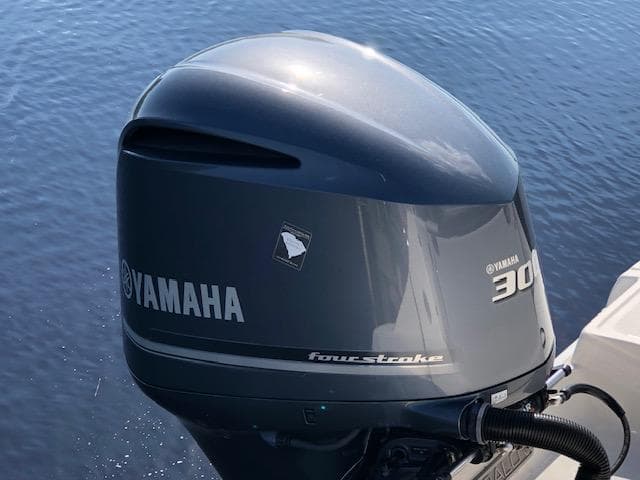 Yamaha 300 outboard motor on 2022 Robalo R242 Center Console boat.
