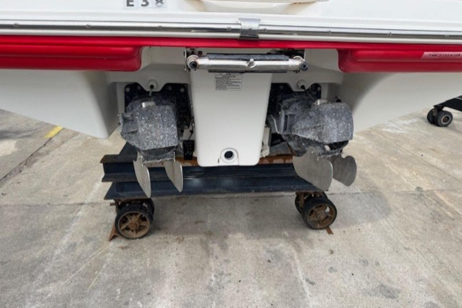2008 Yamaha Boats SX230 HO twin jet drives on a trailer.