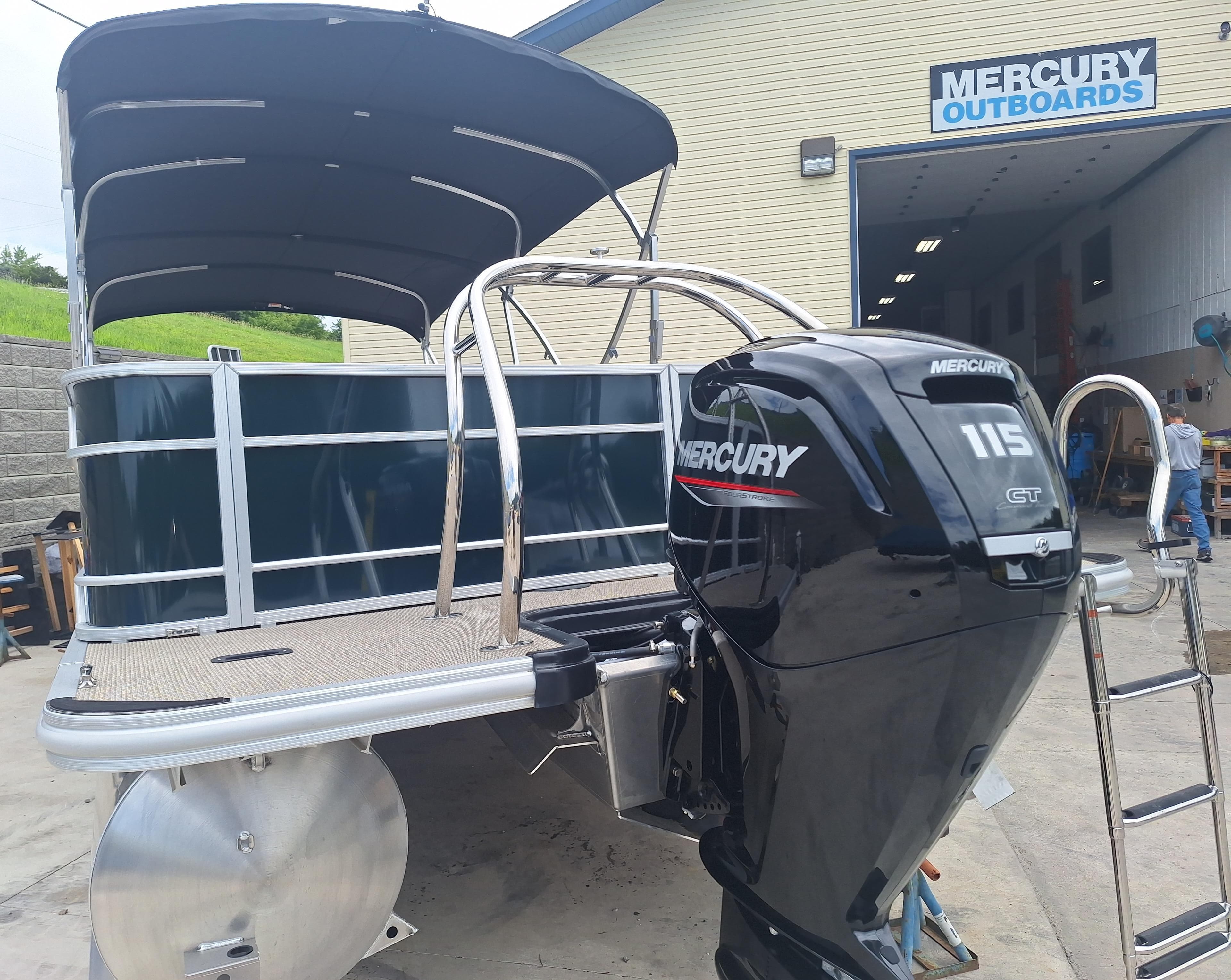 2024 Starcraft EX 22 Weekender boat with Mercury 115 outboard motor.