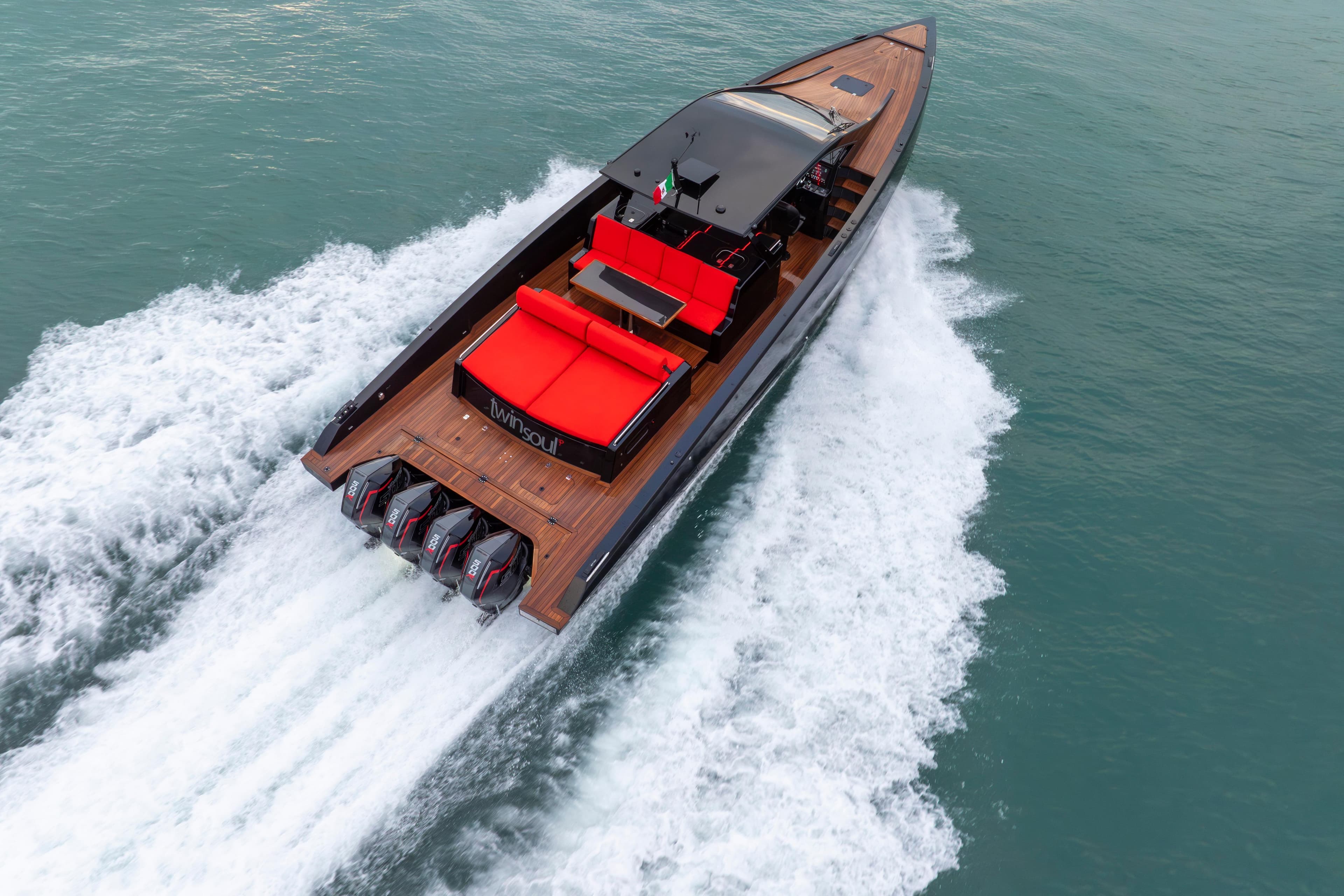 2025 Mylius M47P luxury yacht cruising on open water with powerful engines.