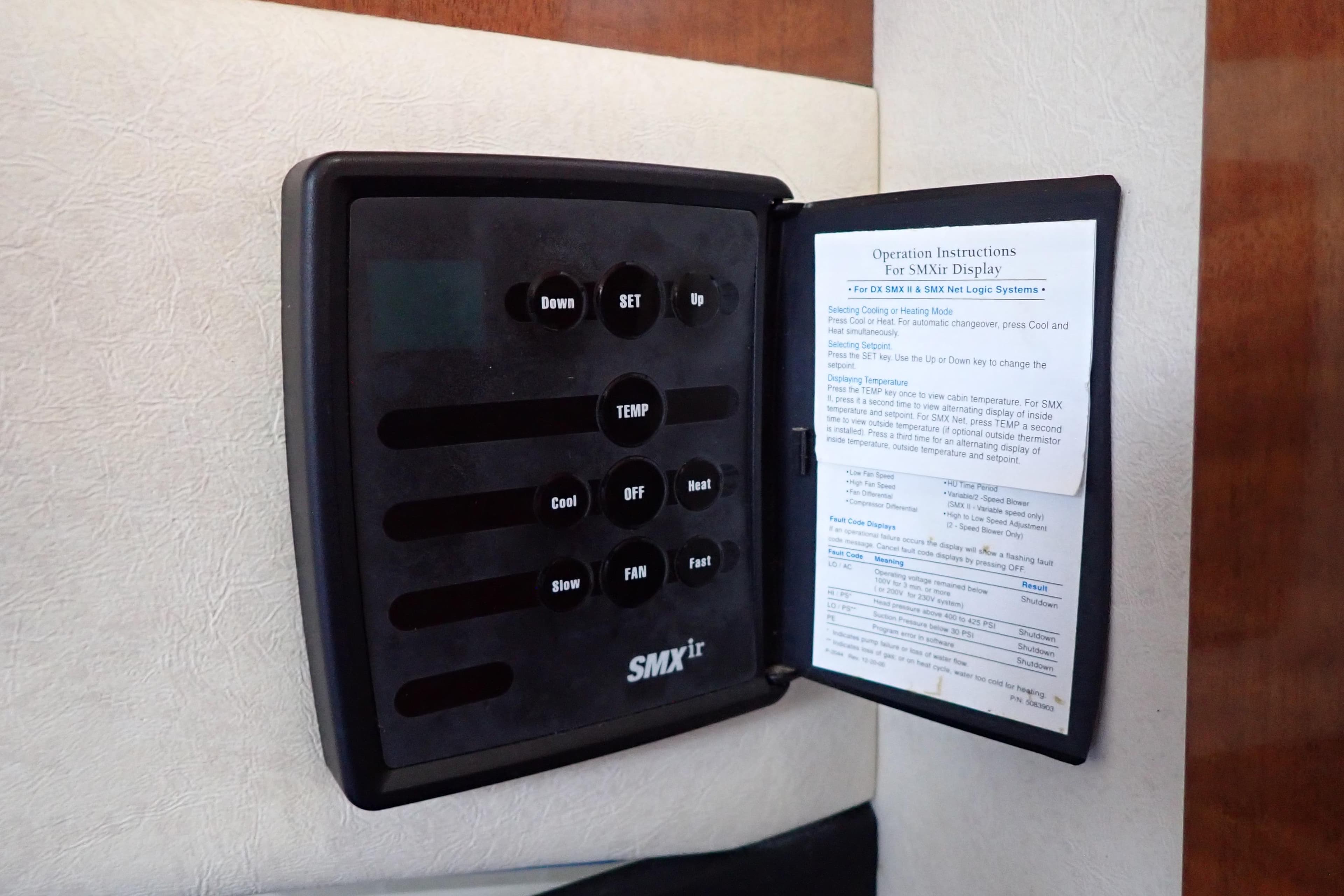 Control panel for SMXir system on 2005 Sea Ray Sundancer 260 boat.