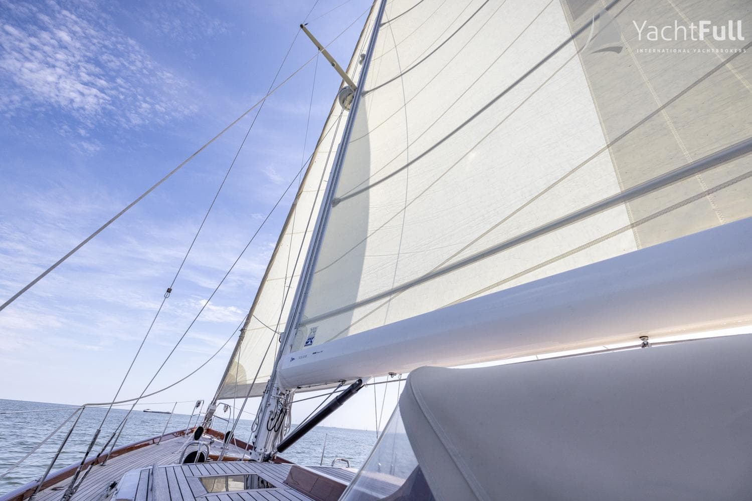 Sailing yacht Bestevaer 50 from 2000 with sails unfurled on open sea.