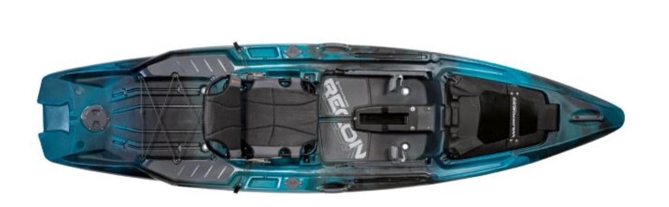 2023 Wilderness Systems Recon 120 kayak, top view, blue and black design.