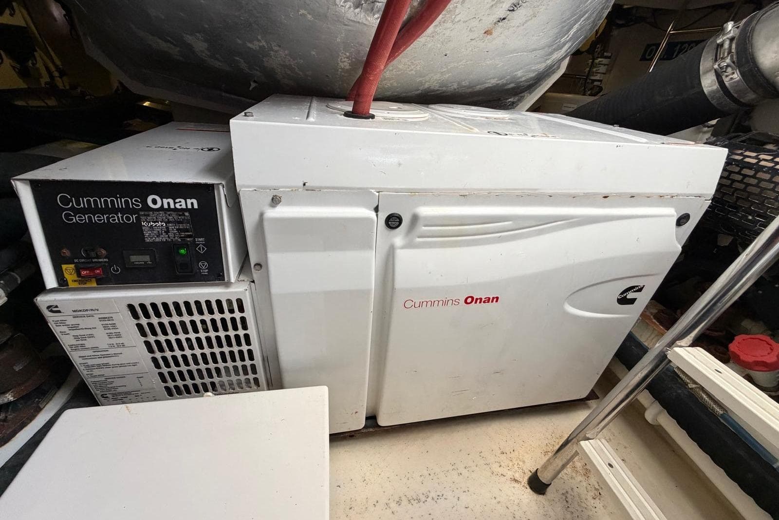 Cummins Onan generator in 2018 Riviera 4800 Sport Yacht engine room.