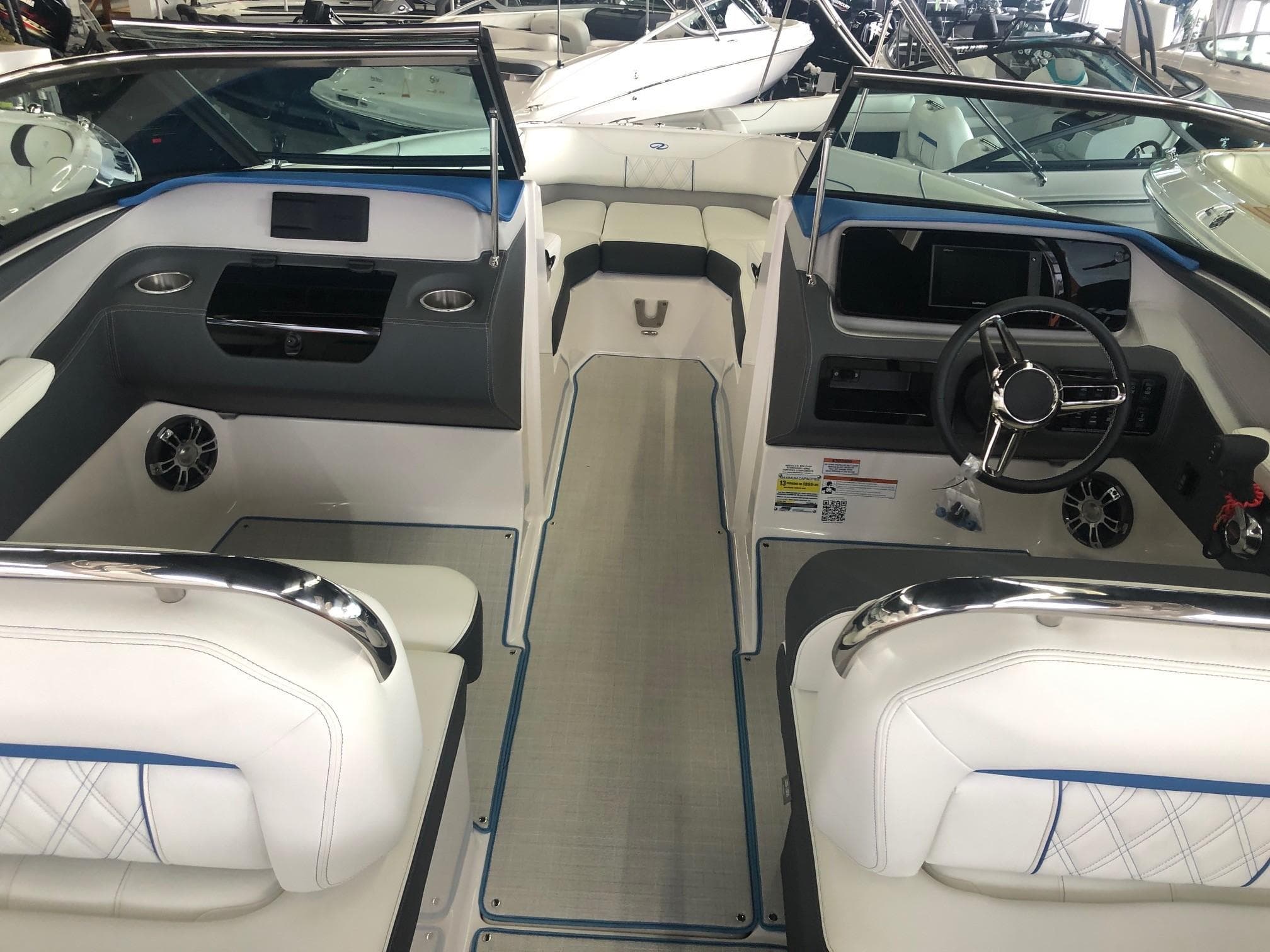 Interior of a 2020 Regal LS4 boat with luxurious features.