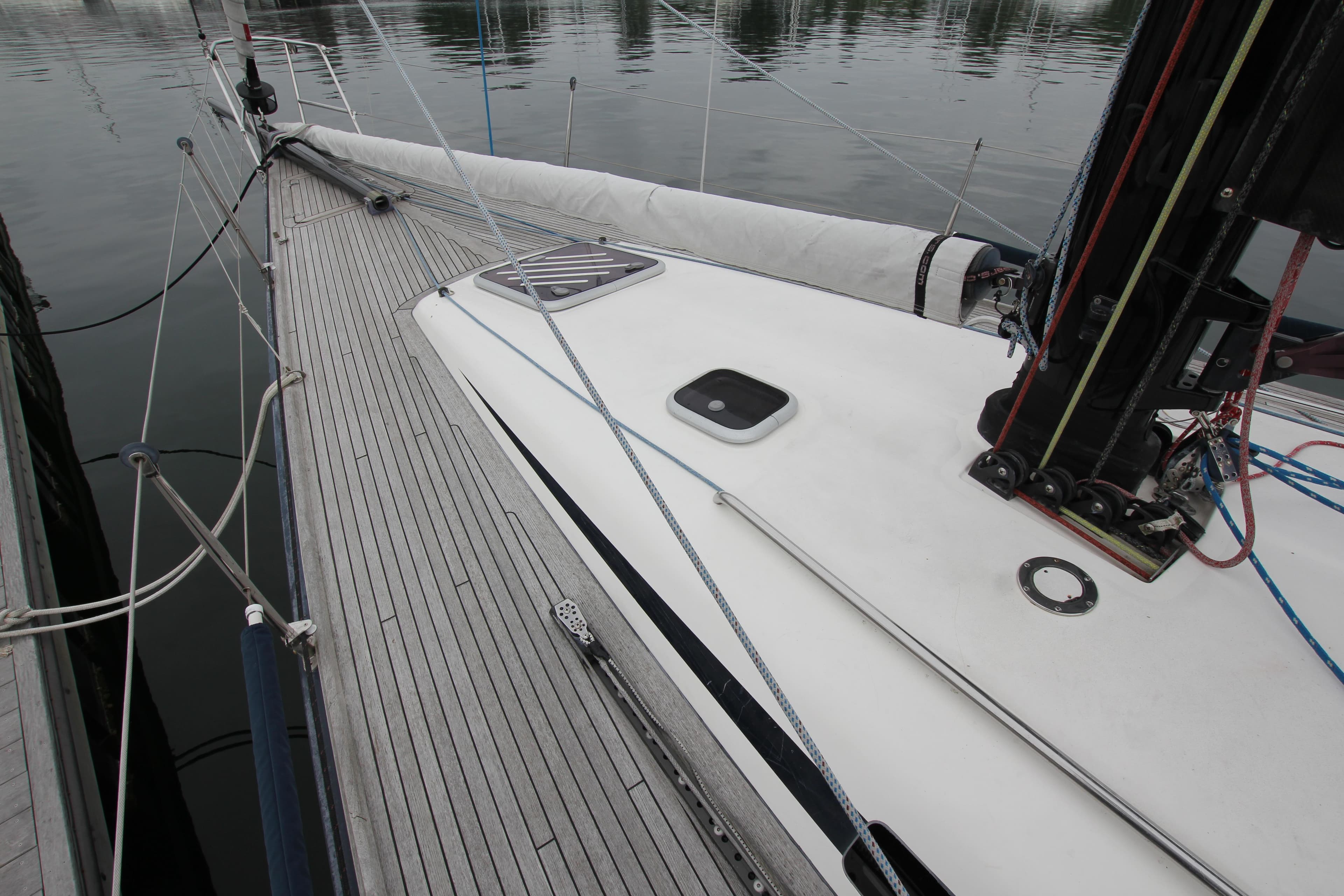 Nautor Swan SWAN 45 sailboat deck, 2003 model, with rigging.