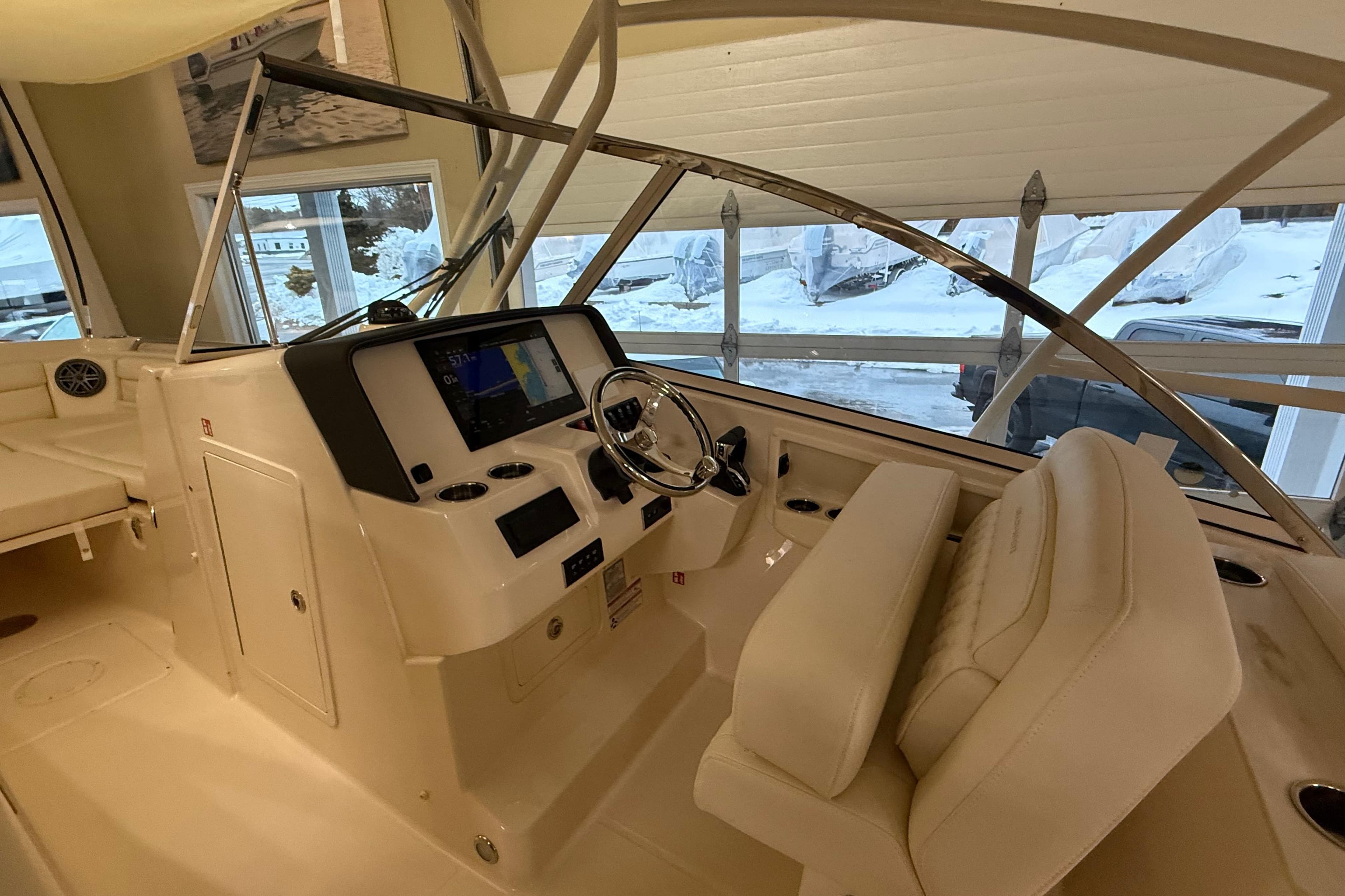 Interior view of Grady-White Freedom 285 boat, model year 2026.