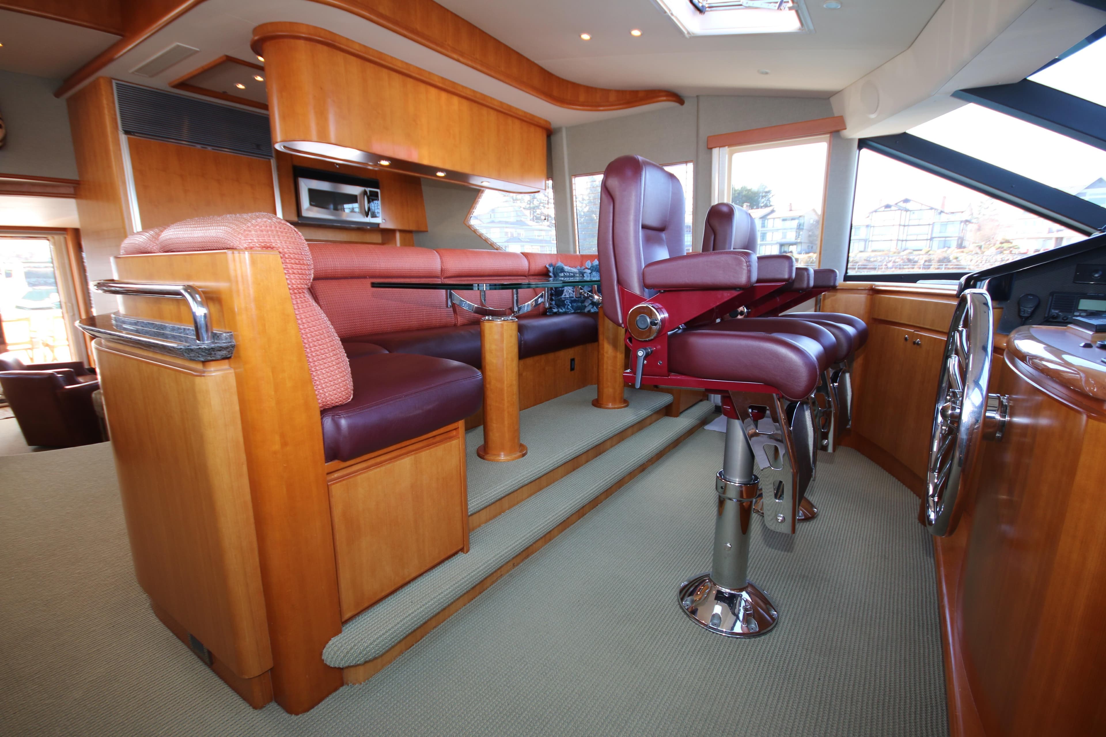 Interior of 2004 West Bay 68 Sonship Pilothouse yacht.