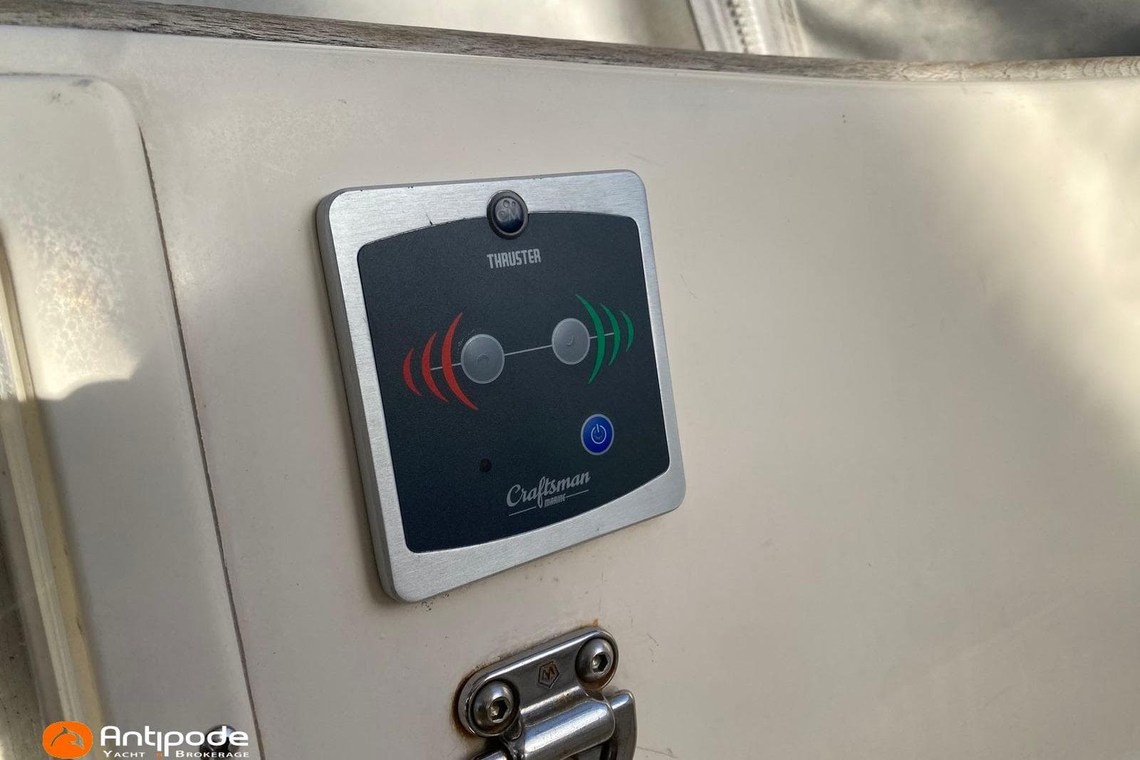 Control panel for Craftsman thruster on 1992 Hallberg-Rassy 36 yacht.