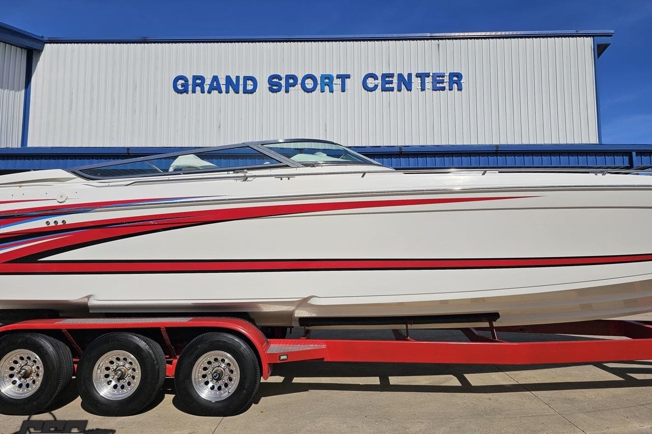 2001 Formula 382 FASTech boat on trailer at Grand Sport Center.