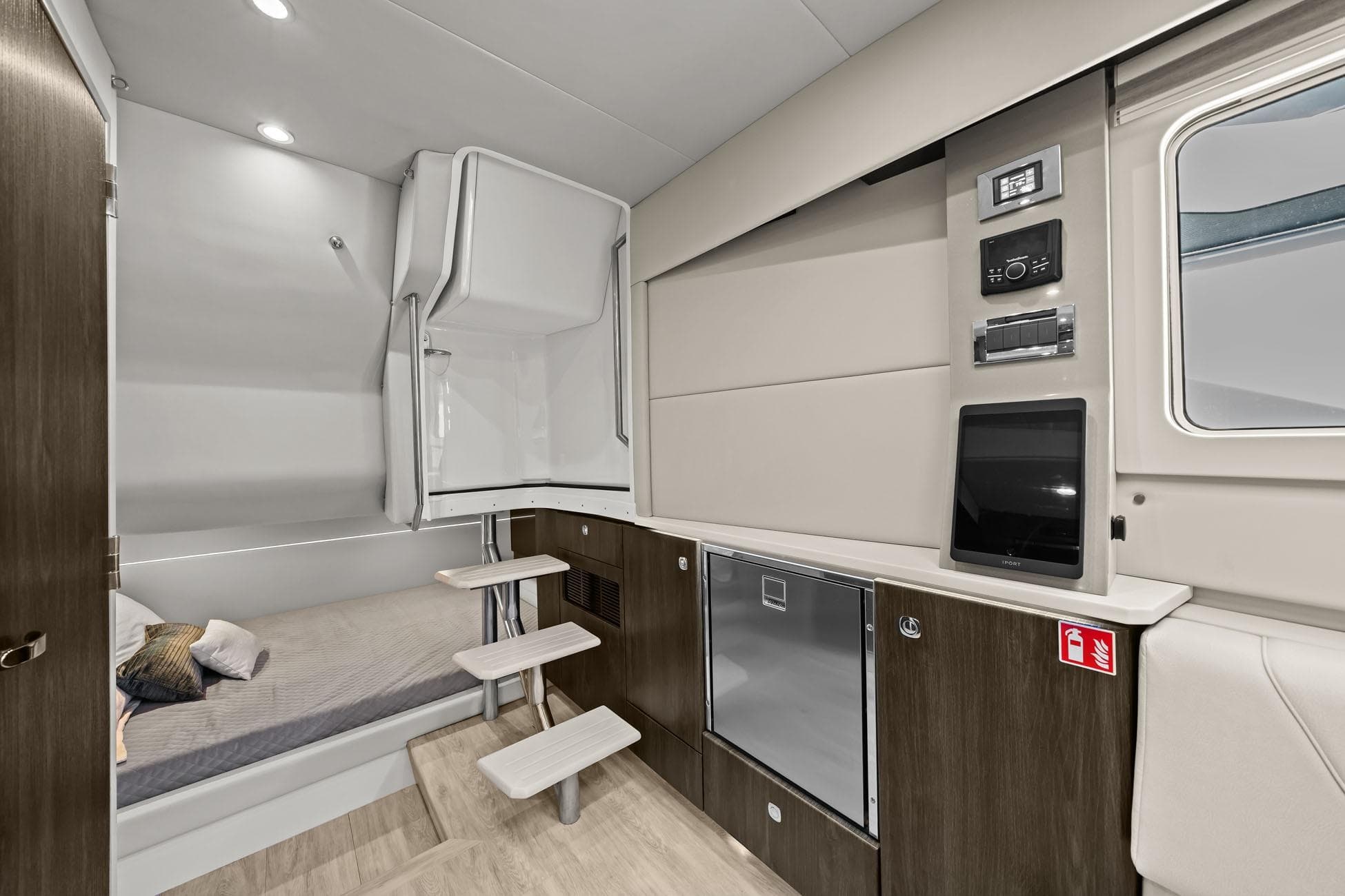 Interior of 2025 Formula 400 Super Sport Crossover, featuring modern cabin design and amenities.