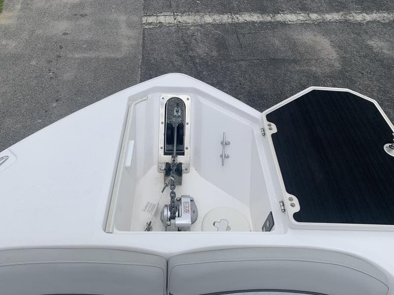 2023 Sea Fox 268 Commander boat anchor compartment with open hatch.