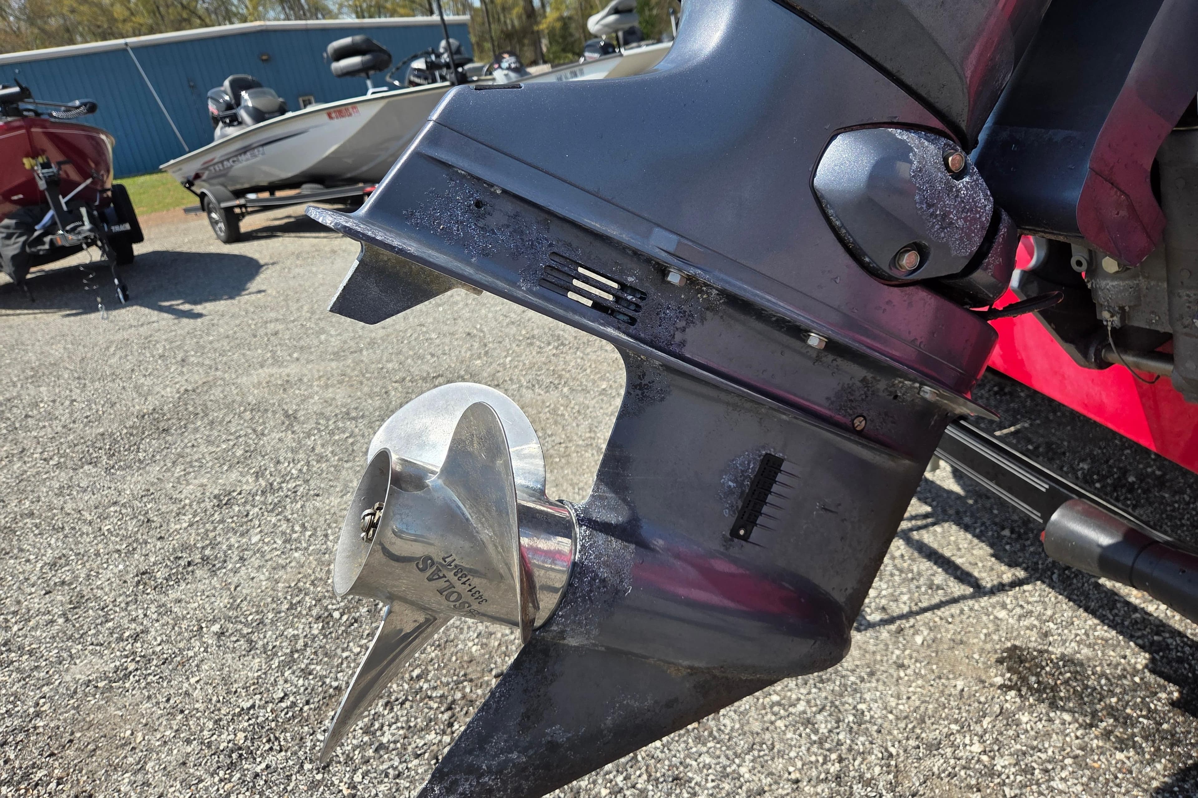 Outboard motor of 2020 Starcraft Limited Runabout 172 OB Sport boat.