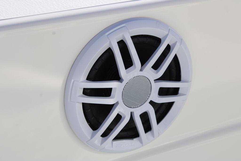 White speaker grille on 2026 Skeeter SX221 boat.