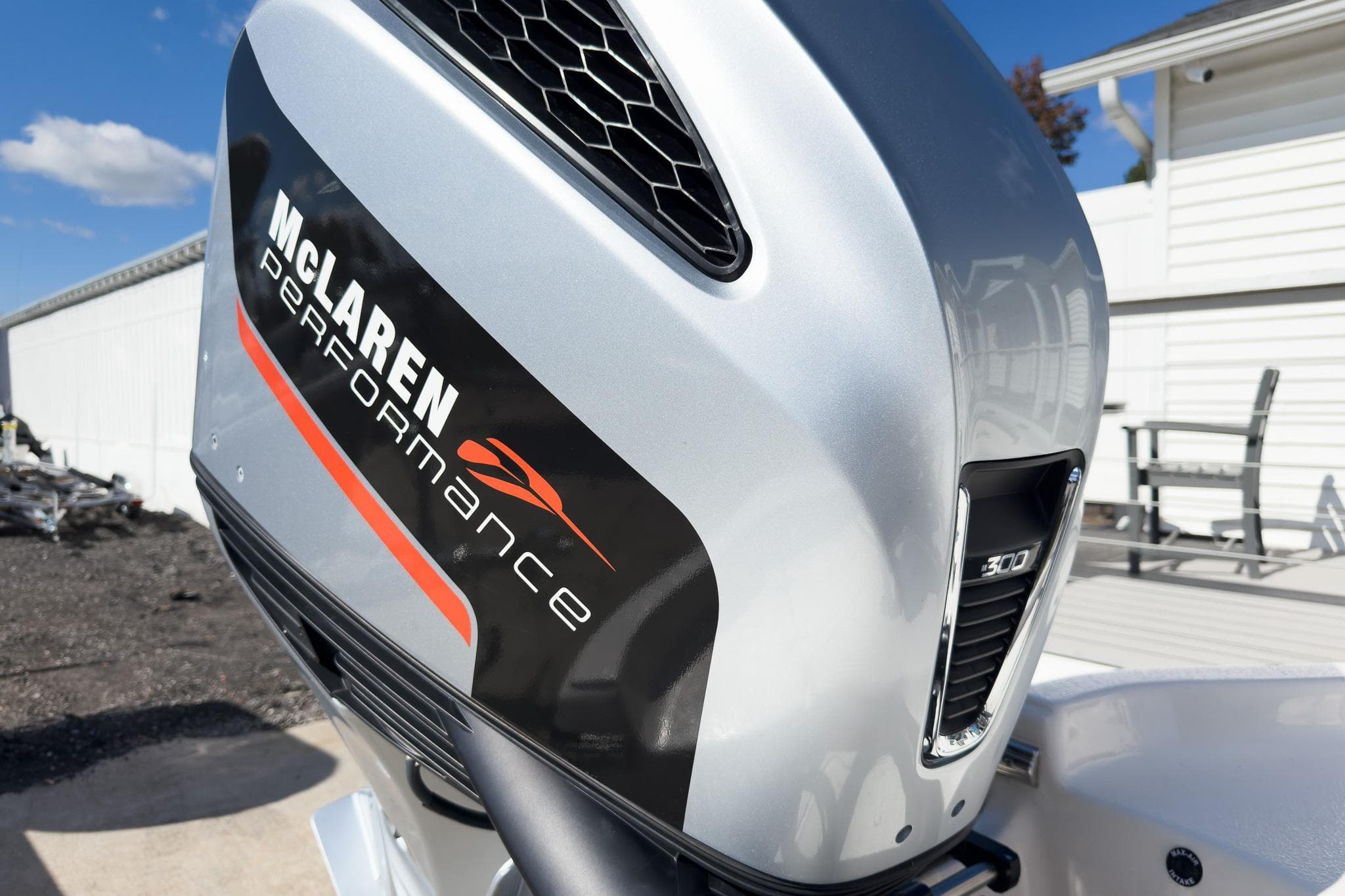 2026 Sea Chaser 26 LX Special Edition with McLaren Performance engine detail.