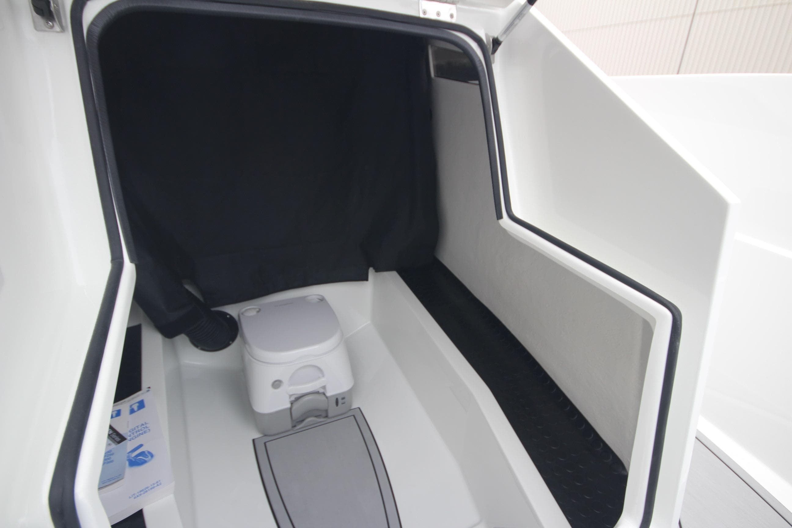 Compact boat cabin with toilet, Iron 767 model, 2026 design.