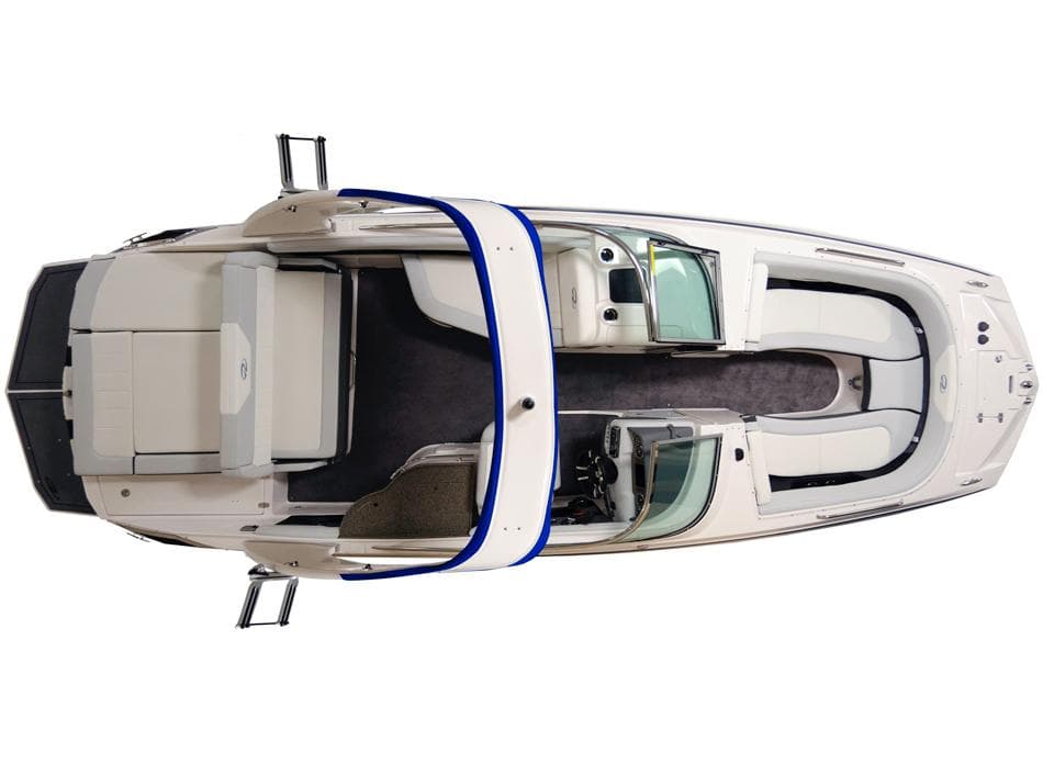 Manufacturer Provided Image: Top view of a 2014 Regal 27 FasDeck boat with white and blue accents.