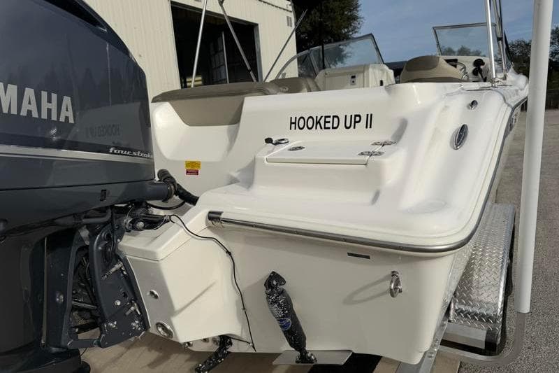 2022 Key West 239 DFS boat with Yamaha engine, named "Hooked Up II."