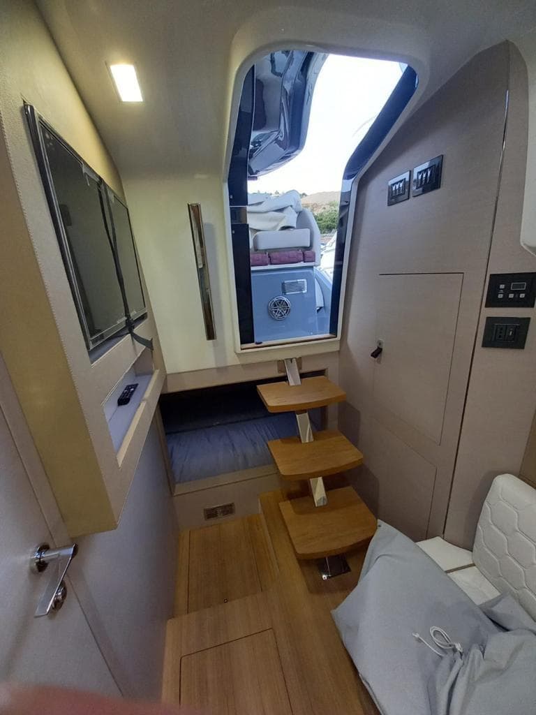 Interior of 2022 SACS Strider 15 with modern amenities.
