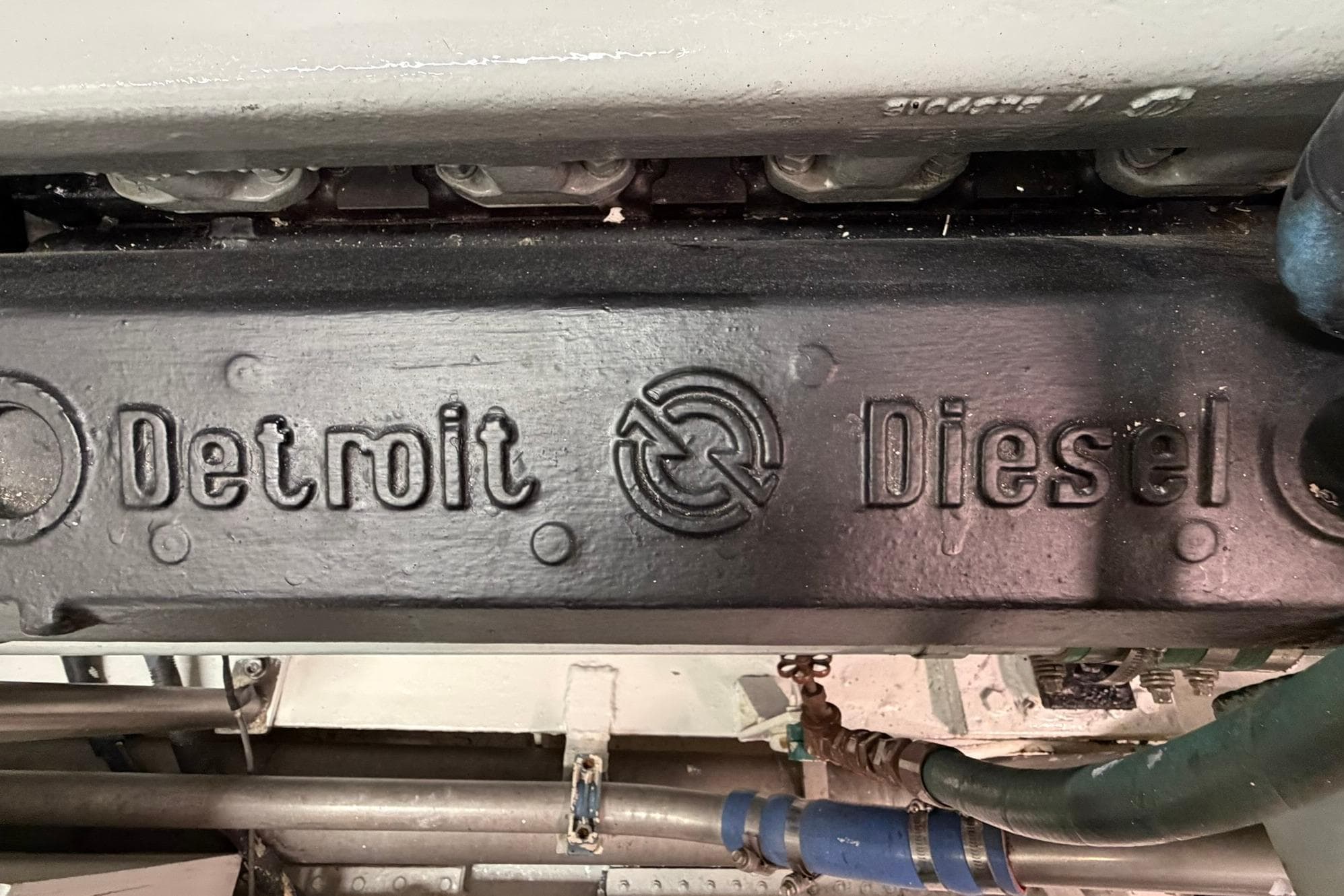 Detroit Diesel engine in a 1990 Lowland Netship 97 yacht.