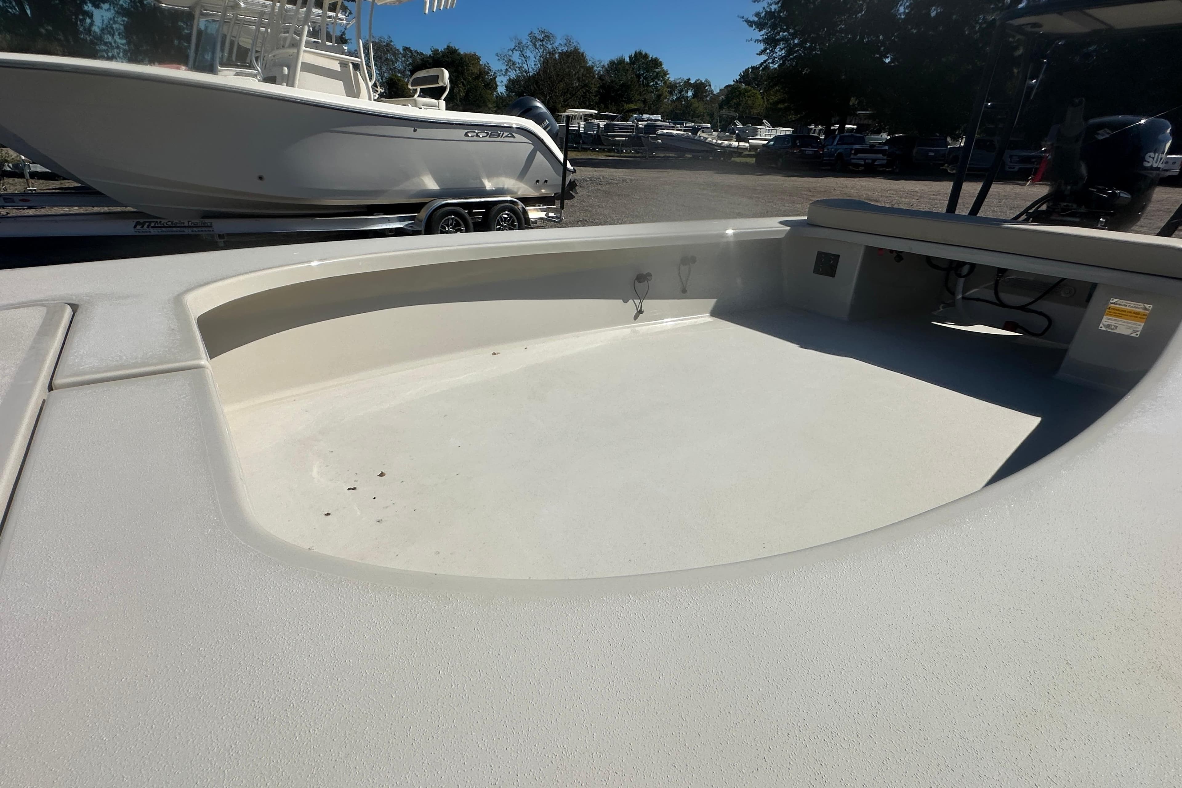 2026 Delta Boatworks Delta D18 deck view, showcasing spacious interior and sleek design.