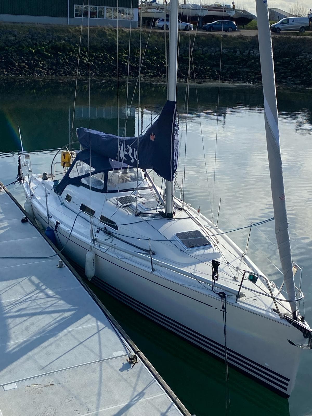2009 X-Yachts X-34 sailboat docked in harbor.