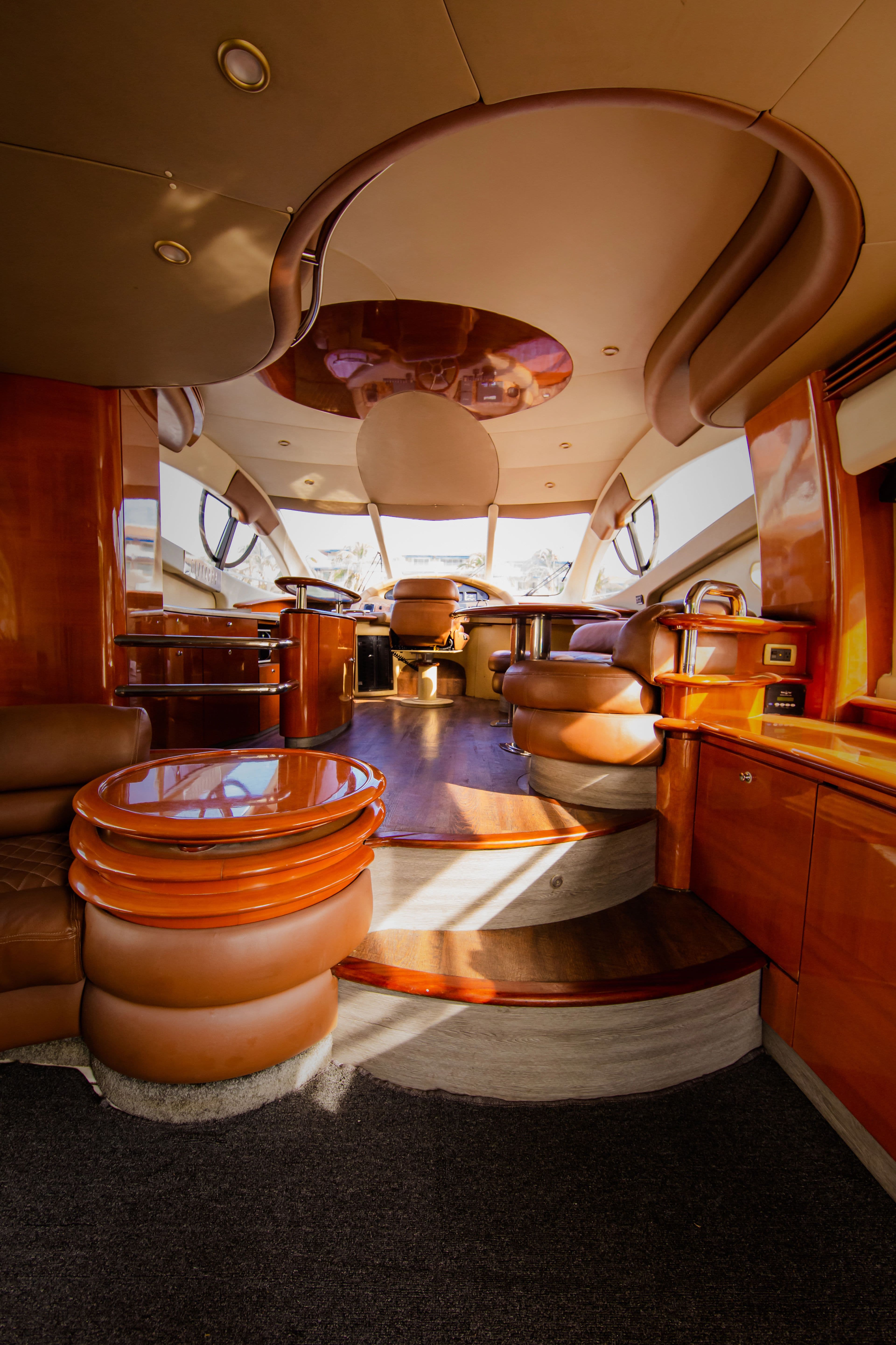 Luxurious interior of a 2004 Azimut 55E yacht.
