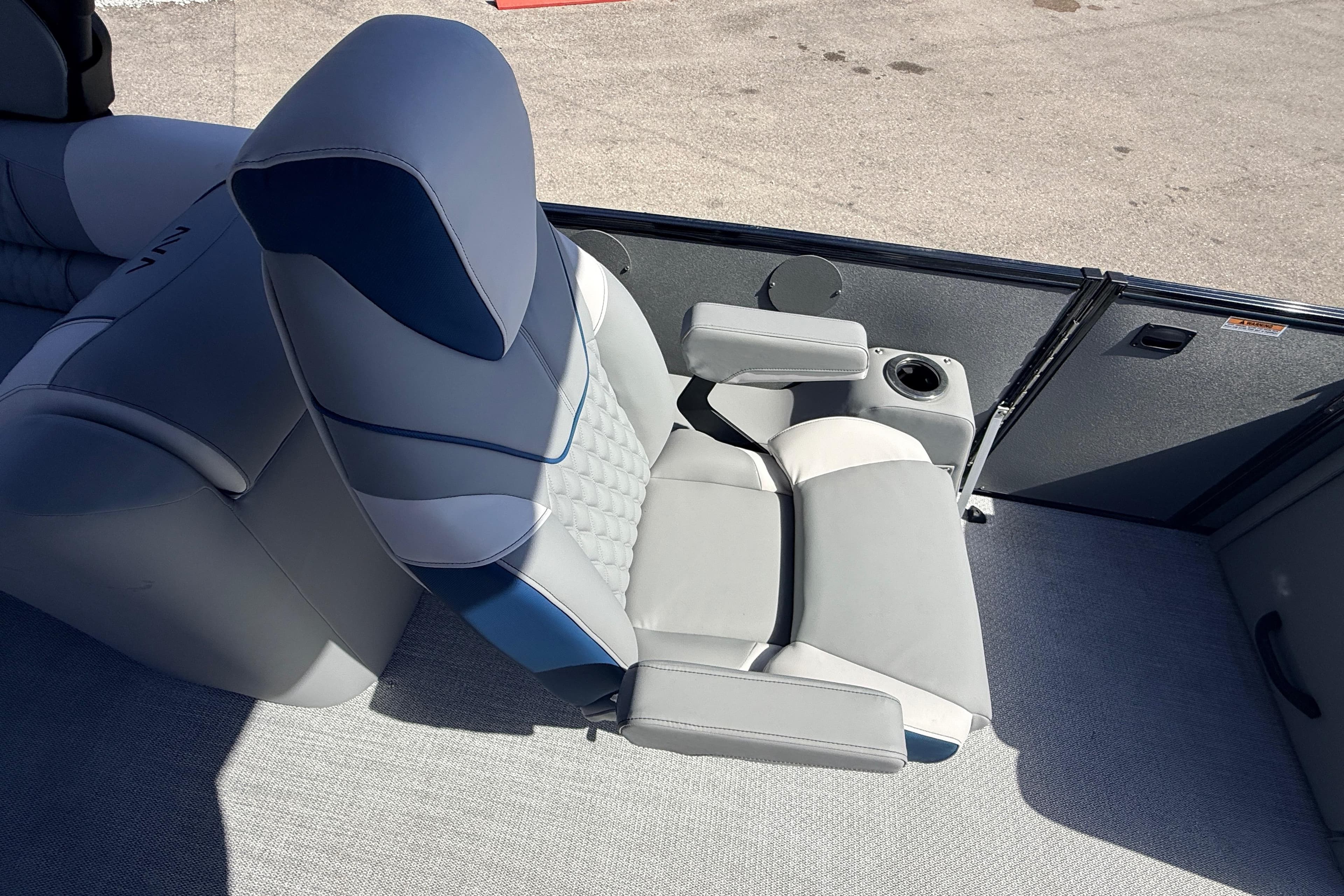Luxurious seating on 2026 Avalon 2385 Catalina Quad Lounger, featuring high-performance design.