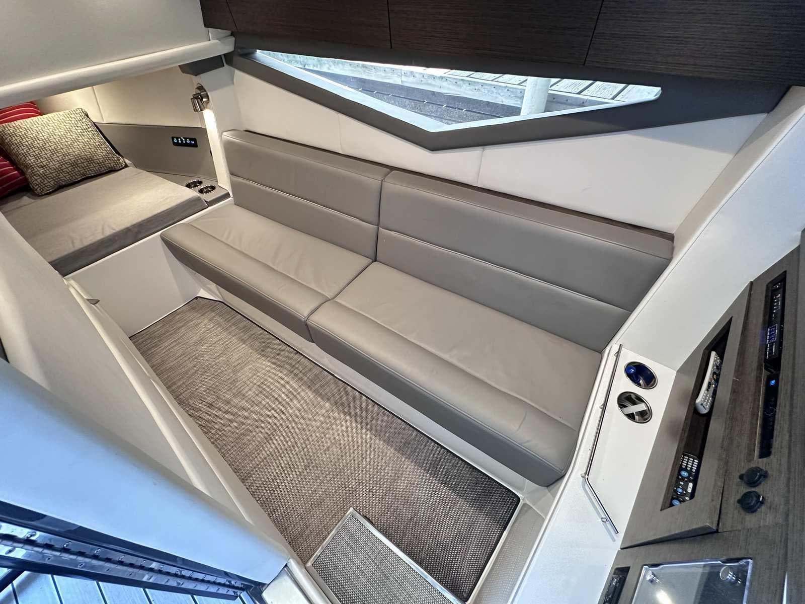 2019 Cobalt A36 interior with modern seating and sleek design.