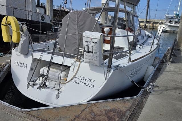 2002 Beneteau First 36.7 sailboat docked in Monterey, California marina.