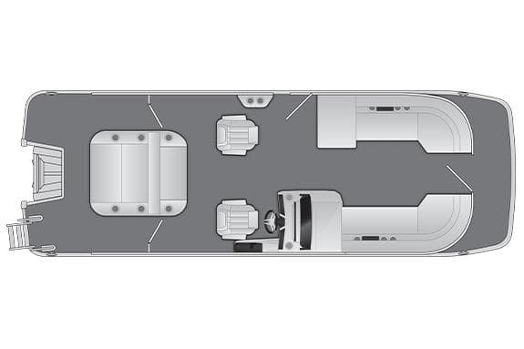 Manufacturer Provided Image: 2026 Bennington 23 Center Swingback boat layout, top view, spacious seating arrangement.