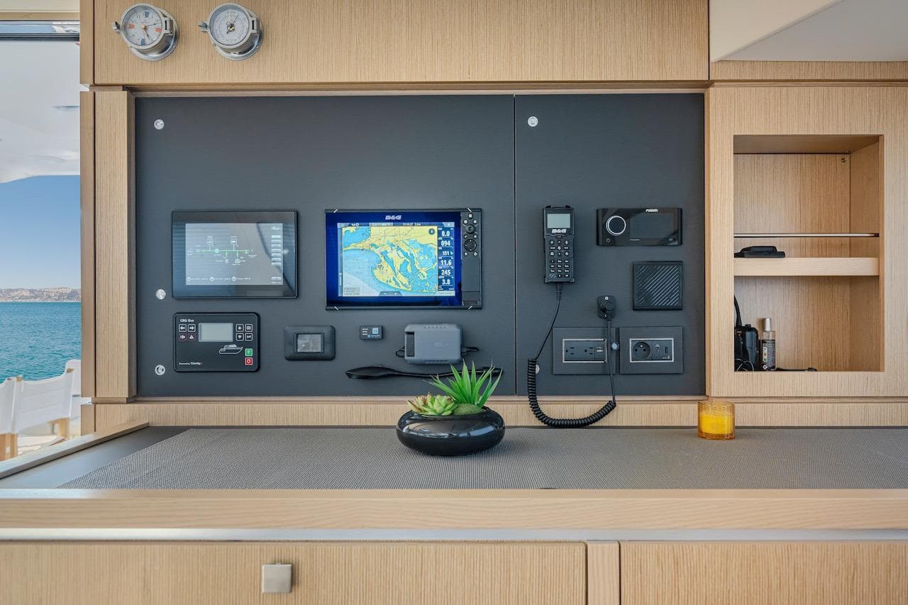 Navigation system on Privilege Signature 510 yacht, year 2025.