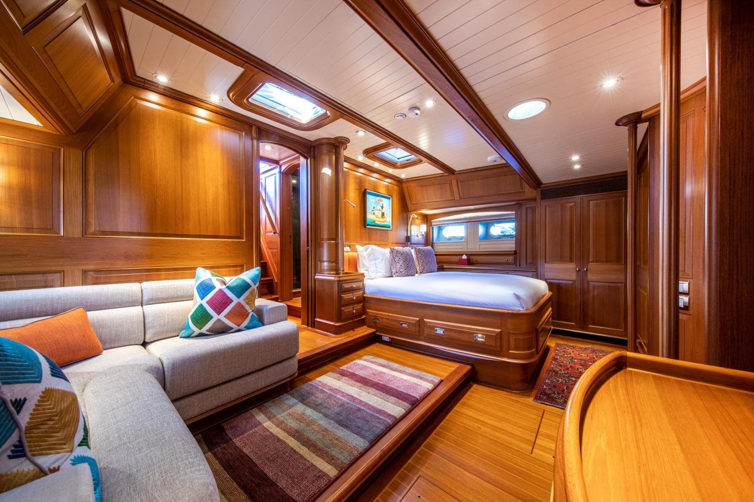 Luxurious cabin on a 1998 Alloy Yachts Cruising Ketch.