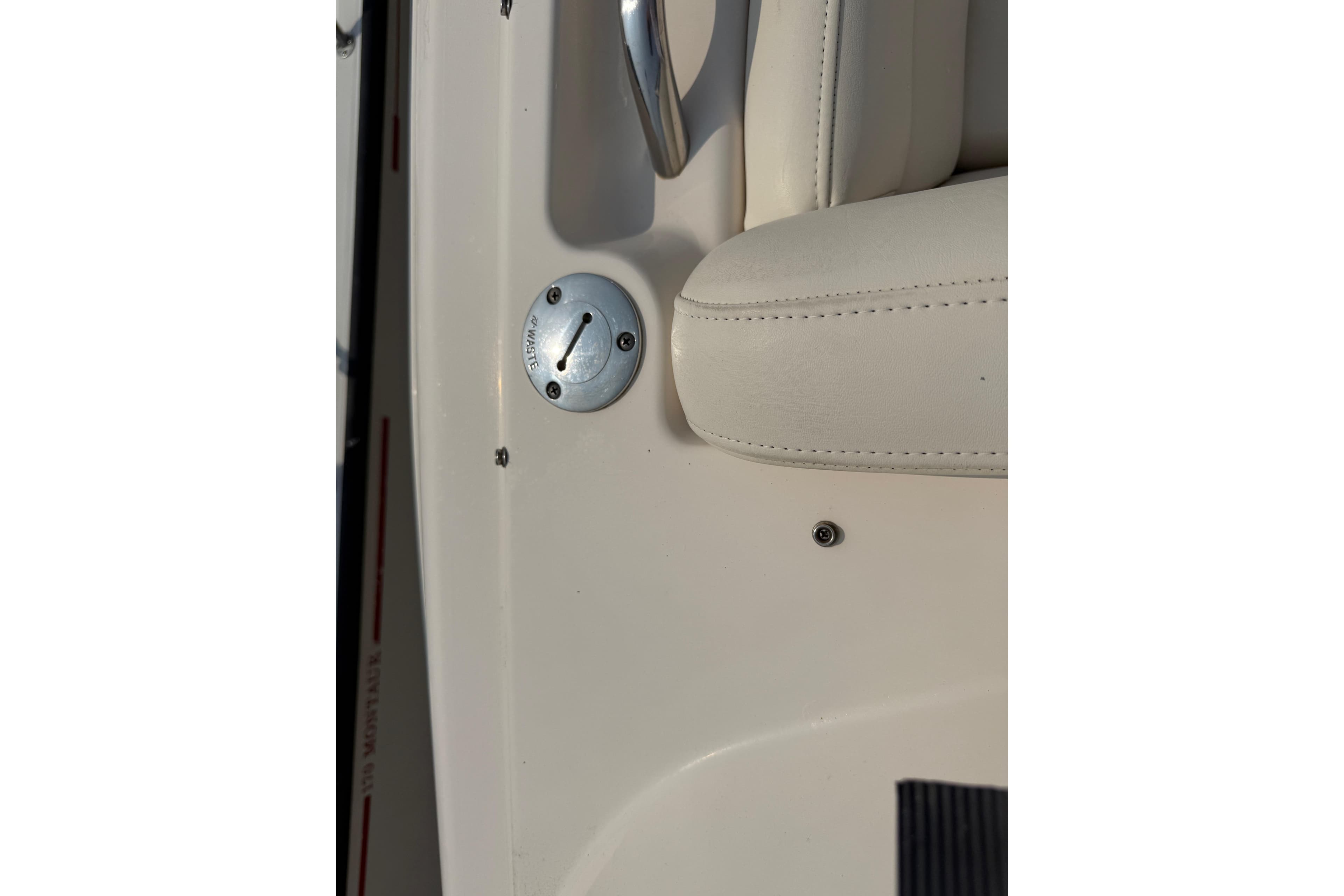 Close-up of a 2017 Grady-White Freedom 235 boat interior detail.