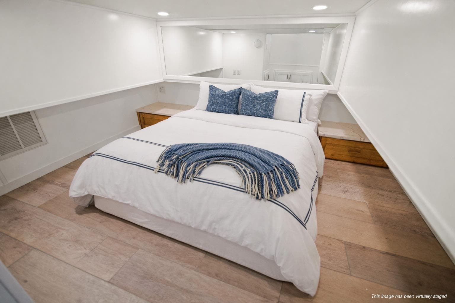 Luxurious bedroom in 2026 Sumerset Luxe III Show Boat, featuring elegant decor and cozy bedding.